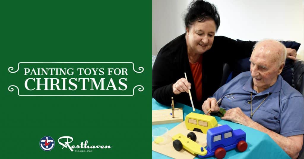 Resthaven resident paints toys for children this Christmas