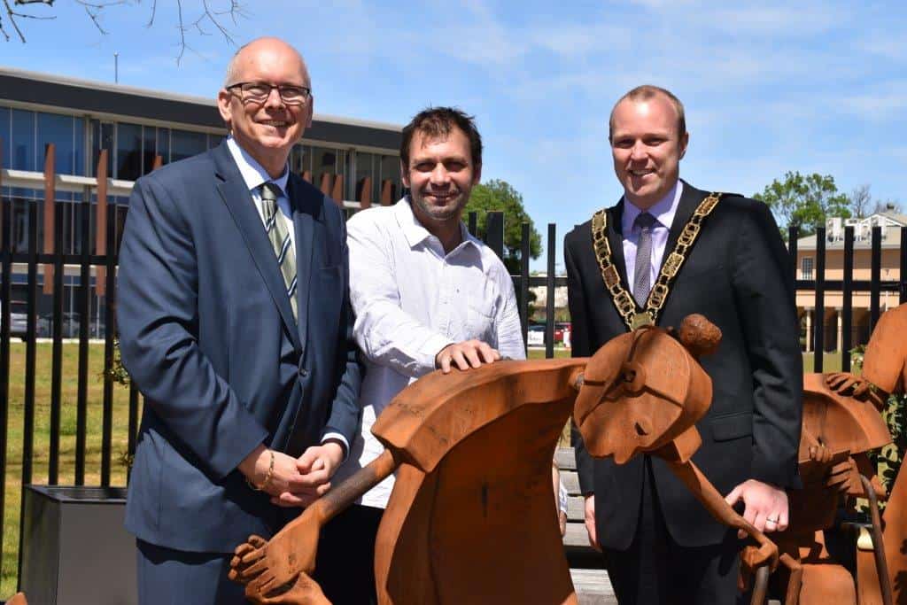 David Pisoni MP, Gerry McMahon, and Mayor of Unley Lachlan Clyne