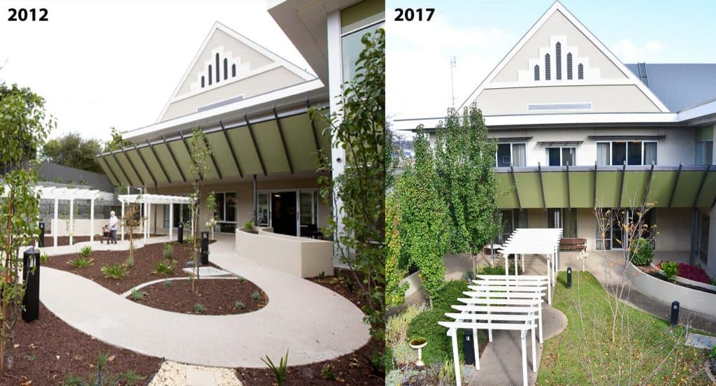 Mt Gambier dementia garden 2012-2017 comparison