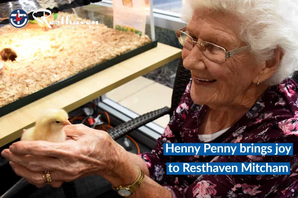 Henny Penny brings joy at Resthaven Mitcham