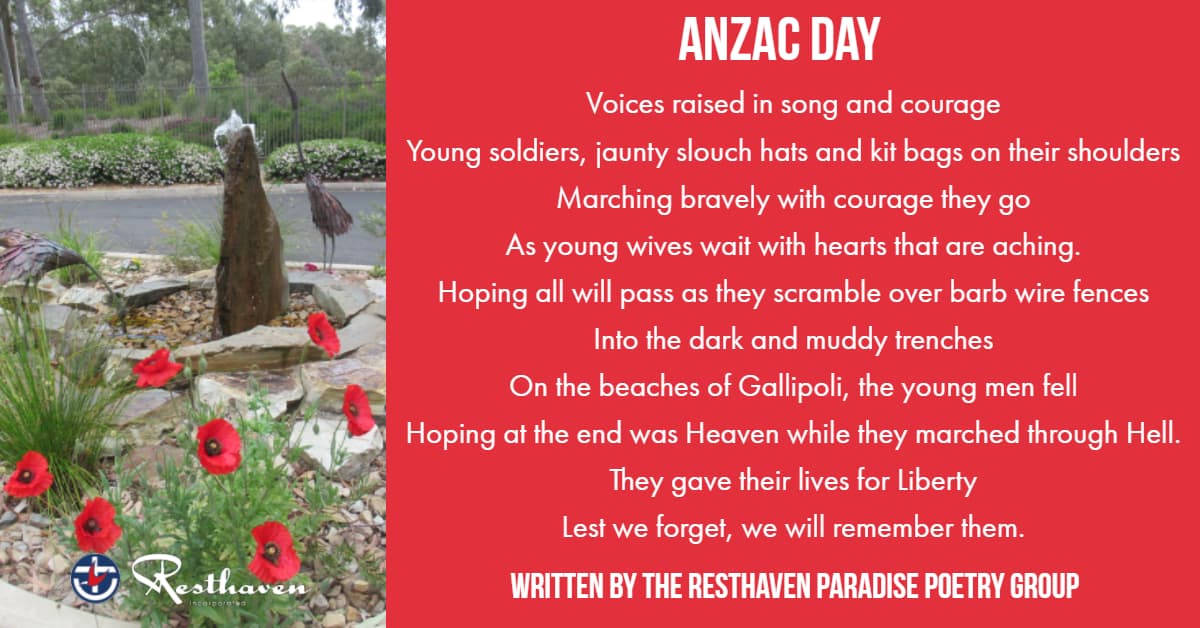 Anzac day poem - Resthaven