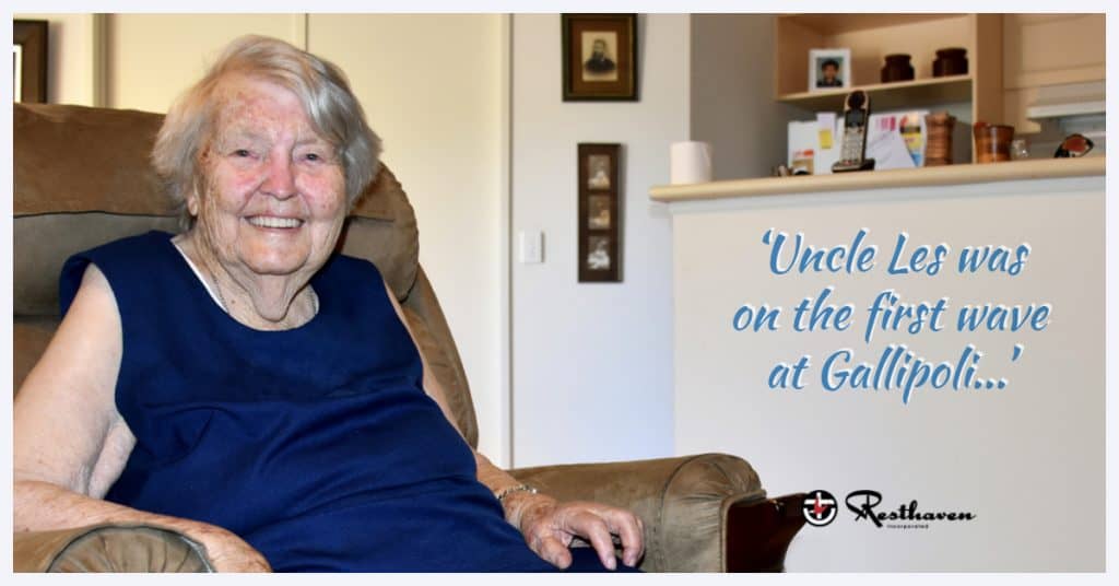 Doreen, 100, remembers Gallipoli veteran, Uncle Les