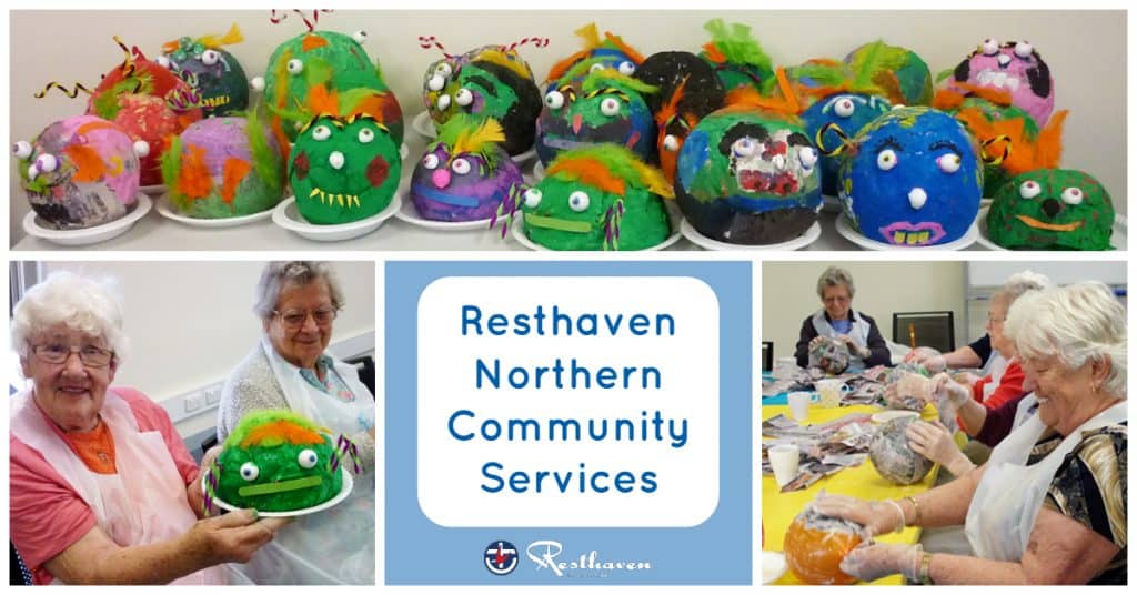 Resthaven clients get crafty with papier maché