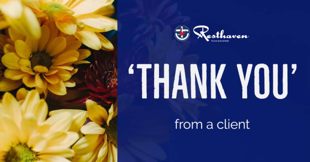 ‘Thank you’ from a client