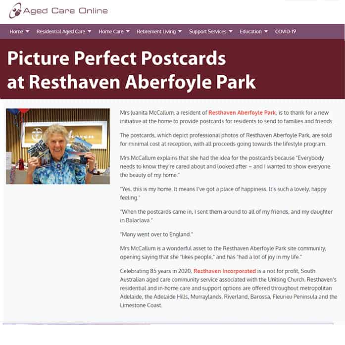 Snapshot of news titled Picture perfect postcards