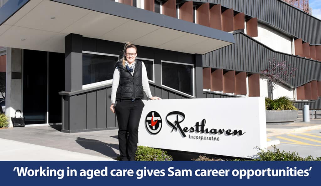 Working in aged care gives Sam career opportunities