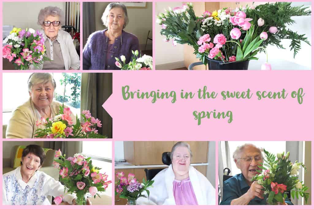 Flower arranging activity at Resthaven Mount Gambier