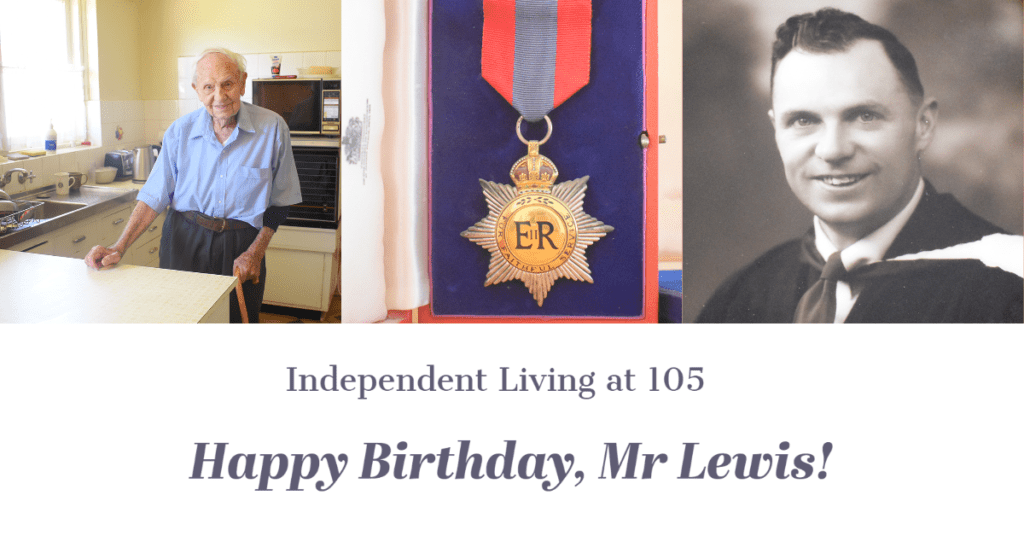 Mr Lewis remains independent at 105-years-old