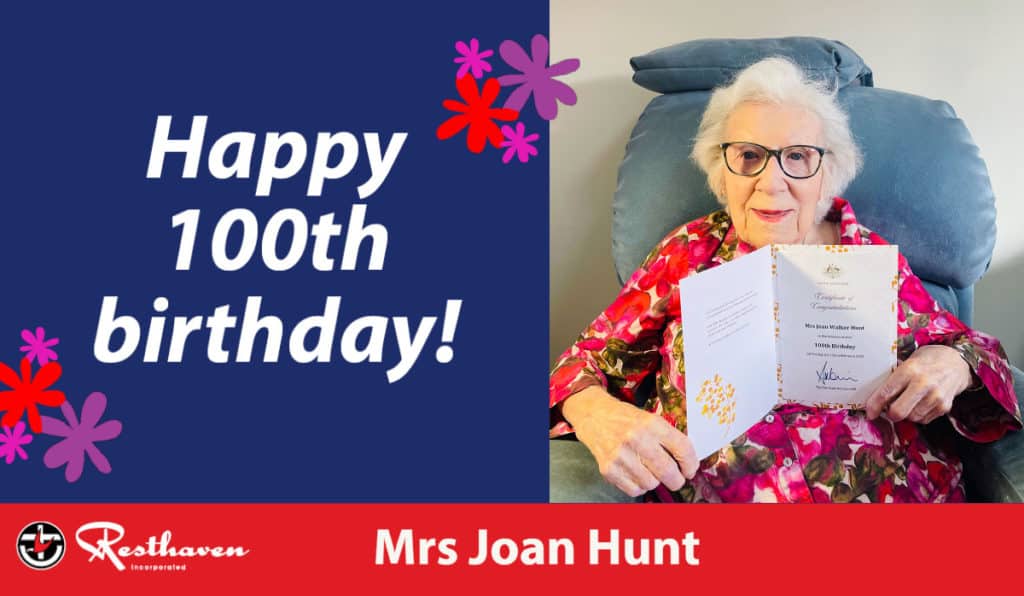 Mrs Hunt shares the secret to a happy life as she reaches 100