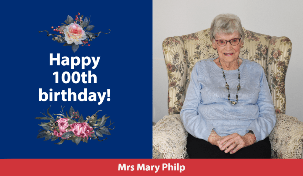 Mrs Philp eases her way to 100