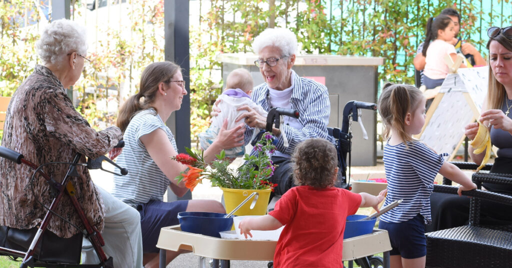 Intergenerational playgroup fun at Resthaven Paradise