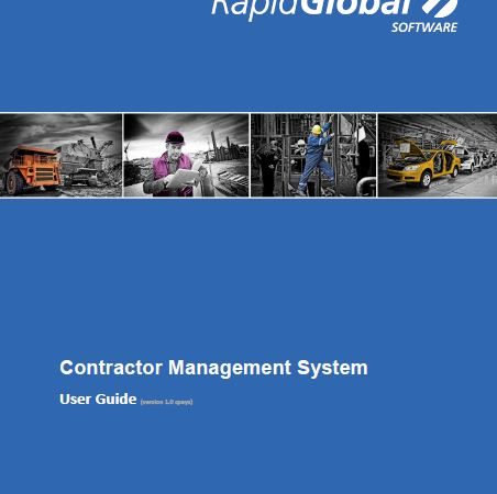 cover of contractor guide. Blue background with title