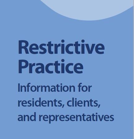 cover of restrictive practice with title and blue background