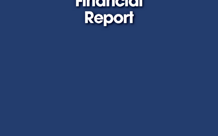Blue cover with text reading Financial report