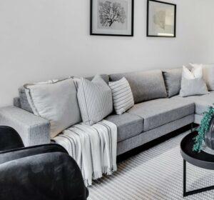Grey Lounge with cushions